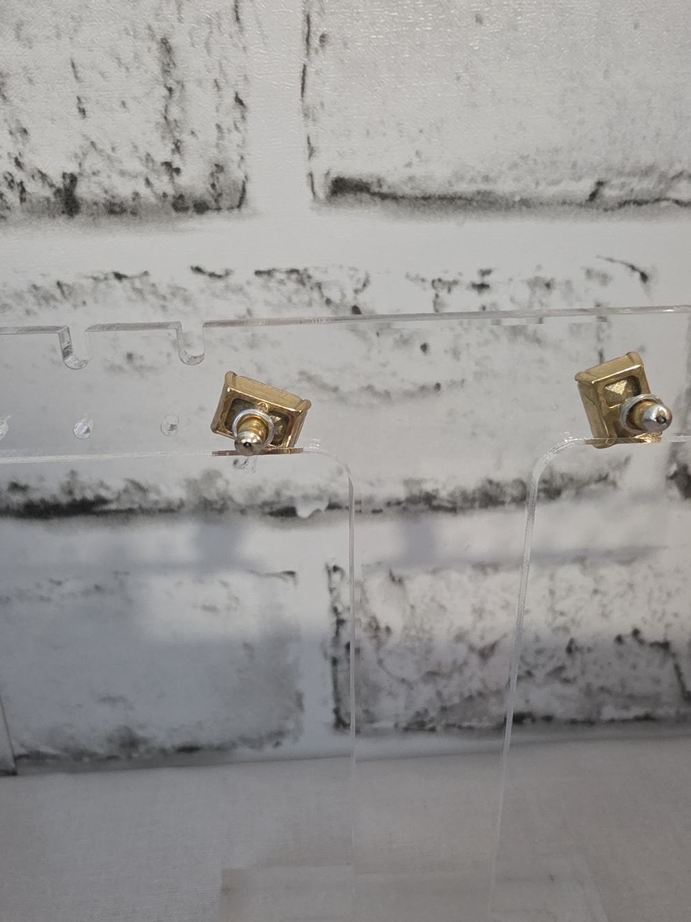 kate spade iridescent rectangular crystal stud earrings with gold-tone setting - Picture 4 of 4